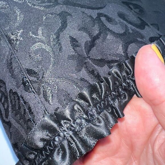 Black Satin Halter Boned Corset with Hook Clasps and Lace Tie (no size listed) P - Picture 8 of 9